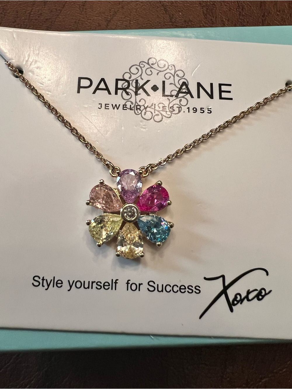 Floral Multicolor Flower Pendant Necklace, 16”+3”, Park Lane, NWT